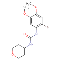Chemical structure of 3-(2-bromo-4,5-dimethoxyphenyl)-1-(oxan-4-yl)urea - CSSB00061295317