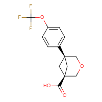 Chemical structure of (1r,5r)-5-[4-(trifluoromethoxy)phenyl]-3-oxabicyclo[3.1.1]heptane-1-carboxylic acid - CSSB14929162914