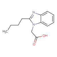 Chemical structure of 2-(2-butyl-1H-1,3-benzodiazol-1-yl)acetic acid - CSSB00000261192