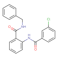 Chemical structure of N-[2-(benzylcarbamoyl)phenyl]-3-chlorobenzamide - CSSB00105962345