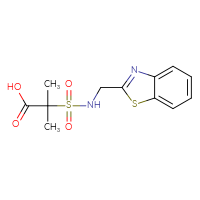 Chemical structure of 2-{[(1,3-benzothiazol-2-yl)methyl]sulfamoyl}-2-methylpropanoic acid - CSSB06327104577