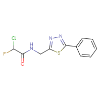 Chemical structure of 2-chloro-2-fluoro-N-[(5-phenyl-1,3,4-thiadiazol-2-yl)methyl]acetamide - CSSB21332118371