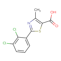 Chemical structure of 2-(2,3-dichlorophenyl)-4-methyl-1,3-thiazole-5-carboxylic acid - CSSB00000322876