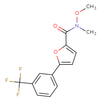Chemical structure of N-methoxy-N-methyl-5-[3-(trifluoromethyl)phenyl]furan-2-carboxamide - CSSB01395045081