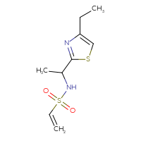 Chemical structure of N-[1-(4-ethyl-1,3-thiazol-2-yl)ethyl]ethene-1-sulfonamide - CSSB21332109492