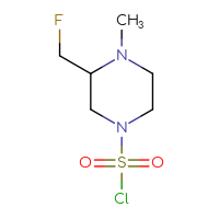 Chemical structure of 3-(fluoromethyl)-4-methylpiperazine-1-sulfonyl chloride - CSSB15008334082