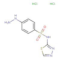 Chemical structure of 4-hydrazinyl-N-(1,3,4-thiadiazol-2-yl)benzene-1-sulfonamide dihydrochloride - CSSB00000685088