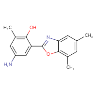 Chemical structure of 4-amino-2-(5,7-dimethyl-1,3-benzoxazol-2-yl)-6-methylphenol - CSSB00102548258
