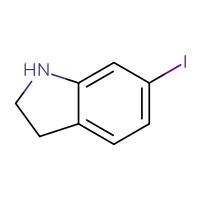 Chemical structure of 6-iodo-2,3-dihydro-1H-indole - CSSB00000049975