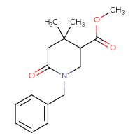 Chemical structure of methyl 1-benzyl-4,4-dimethyl-6-oxopiperidine-3-carboxylate - CSSB06741695884