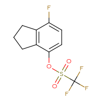 Chemical structure of 7-fluoro-2,3-dihydro-1H-inden-4-yl trifluoromethanesulfonate - CSSB06748890412