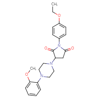 Chemical structure of 1-(4-ethoxyphenyl)-3-[4-(2-methoxyphenyl)piperazin-1-yl]pyrrolidine-2,5-dione - CSSB00047990929