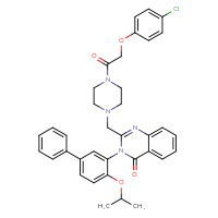 Chemical structure of 2-({4-[2-(4-chlorophenoxy)acetyl]piperazin-1-yl}methyl)-3-[4-(propan-2-yloxy)-[1,1'-biphenyl]-3-yl]-3,4-dihydroquinazolin-4-one - CSSB03547006736