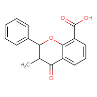 Chemical structure of 3-methyl-4-oxo-2-phenyl-3,4-dihydro-2H-1-benzopyran-8-carboxylic acid - CSSB20621673496