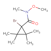 Chemical structure of 1-bromo-N-methoxy-N,2,2,3,3-pentamethylcyclopropane-1-carboxamide - CSSB03540017454