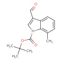 Chemical structure of tert-butyl 3-formyl-7-methyl-1H-indole-1-carboxylate - CSSB00010163174