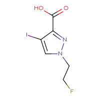 Chemical structure of 1-(2-fluoroethyl)-4-iodo-1H-pyrazole-3-carboxylic acid - CSSB00010783913
