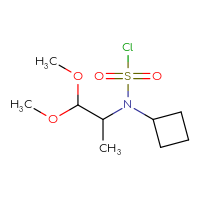 Chemical structure of N-cyclobutyl-N-(1,1-dimethoxypropan-2-yl)sulfamoyl chloride - CSSB06263691811