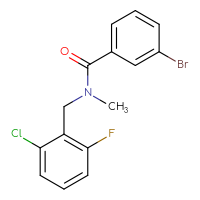 Chemical structure of 3-bromo-N-[(2-chloro-6-fluorophenyl)methyl]-N-methylbenzamide - CSSB00050974780