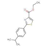 Chemical structure of ethyl 2-[4-(propan-2-yl)phenyl]-1,3-thiazole-4-carboxylate - CSSB00000486718