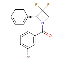 Chemical structure of (2R)-1-(3-bromobenzoyl)-3,3-difluoro-2-phenylazetidine - CSSB21432543646