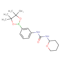 Chemical structure of 1-(oxan-2-yl)-3-[3-(4,4,5,5-tetramethyl-1,3,2-dioxaborolan-2-yl)phenyl]urea - CSSB21245997288