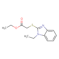 Chemical structure of ethyl 2-[(1-ethyl-1H-1,3-benzodiazol-2-yl)sulfanyl]acetate - CSSB00046171684