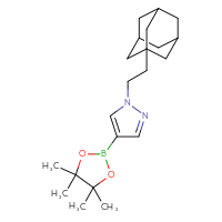 Chemical structure of 1-[2-(adamantan-1-yl)ethyl]-4-(4,4,5,5-tetramethyl-1,3,2-dioxaborolan-2-yl)-1H-pyrazole - CSSB02540157753