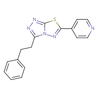 Chemical structure of 4-[3-(2-phenylethyl)-[1,2,4]triazolo[3,4-b][1,3,4]thiadiazol-6-yl]pyridine - CSSB00121616784