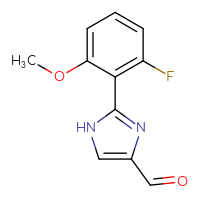 Chemical structure of 2-(2-fluoro-6-methoxyphenyl)-1H-imidazole-4-carbaldehyde - CSSB00010184461