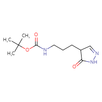 Chemical structure of tert-butyl N-[3-(5-oxo-4,5-dihydro-1H-pyrazol-4-yl)propyl]carbamate - CSSB06760613664