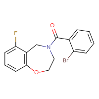 Chemical structure of 4-(2-bromobenzoyl)-6-fluoro-2,3,4,5-tetrahydro-1,4-benzoxazepine - CSSB00080295414