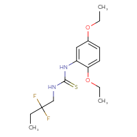 Chemical structure of 1-(2,5-diethoxyphenyl)-3-(2,2-difluorobutyl)thiourea - CSSB02116890387
