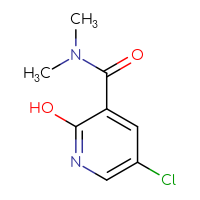 Chemical structure of 5-chloro-2-hydroxy-N,N-dimethylpyridine-3-carboxamide - CSSB05631991027