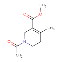Chemical structure of methyl 1-acetyl-4-methyl-1,2,5,6-tetrahydropyridine-3-carboxylate - CSSB15025010912