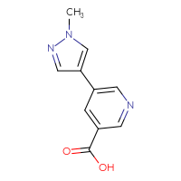 Chemical structure of 5-(1-methyl-1H-pyrazol-4-yl)pyridine-3-carboxylic acid - CSSB00000753817