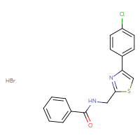 Chemical structure of N-{[4-(4-chlorophenyl)-1,3-thiazol-2-yl]methyl}benzamide hydrobromide - CSSB00000739809