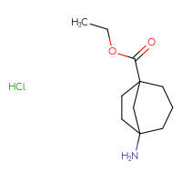 Chemical structure of ethyl 5-aminobicyclo[3.2.1]octane-1-carboxylate hydrochloride - CSSB20963522980