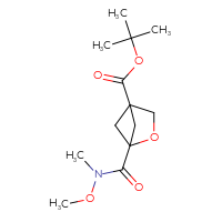 Chemical structure of tert-butyl 1-[methoxy(methyl)carbamoyl]-2-oxabicyclo[2.1.1]hexane-4-carboxylate - CSSB21151593265