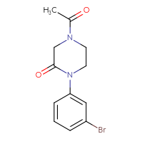 Chemical structure of 4-acetyl-1-(3-bromophenyl)piperazin-2-one - CSSB21291566072