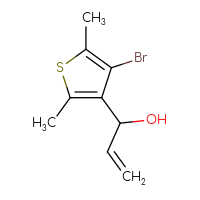 Chemical structure of 1-(4-bromo-2,5-dimethylthiophen-3-yl)prop-2-en-1-ol - CSSB00118480983