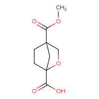 Chemical structure of 4-(methoxycarbonyl)-2-oxabicyclo[2.2.1]heptane-1-carboxylic acid - CSSB00161156233