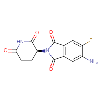 Chemical structure of 5-amino-2-[(3S)-2,6-dioxopiperidin-3-yl]-6-fluoro-2,3-dihydro-1H-isoindole-1,3-dione - CSSB21520372626