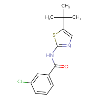 Chemical structure of N-(5-tert-butyl-1,3-thiazol-2-yl)-3-chlorobenzamide - CSSB02019795727