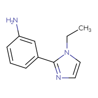 Chemical structure of 3-(1-ethyl-1H-imidazol-2-yl)aniline - CSSB00000688435