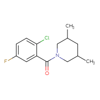 Chemical structure of 1-(2-chloro-5-fluorobenzoyl)-3,5-dimethylpiperidine - CSSB02005821432