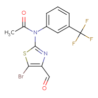 Chemical structure of N-(5-bromo-4-formyl-1,3-thiazol-2-yl)-N-[3-(trifluoromethyl)phenyl]acetamide - CSSB00000686166