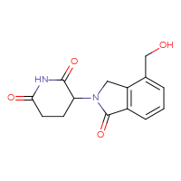 Chemical structure of 3-[4-(hydroxymethyl)-1-oxo-2,3-dihydro-1H-isoindol-2-yl]piperidine-2,6-dione - CSSB06425988812