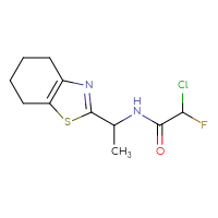 Chemical structure of 2-chloro-2-fluoro-N-[1-(4,5,6,7-tetrahydro-1,3-benzothiazol-2-yl)ethyl]acetamide - CSSB21332121715