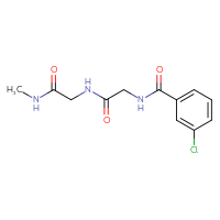 Chemical structure of 2-[(3-chlorophenyl)formamido]-N-[(methylcarbamoyl)methyl]acetamide - CSSB02018189380